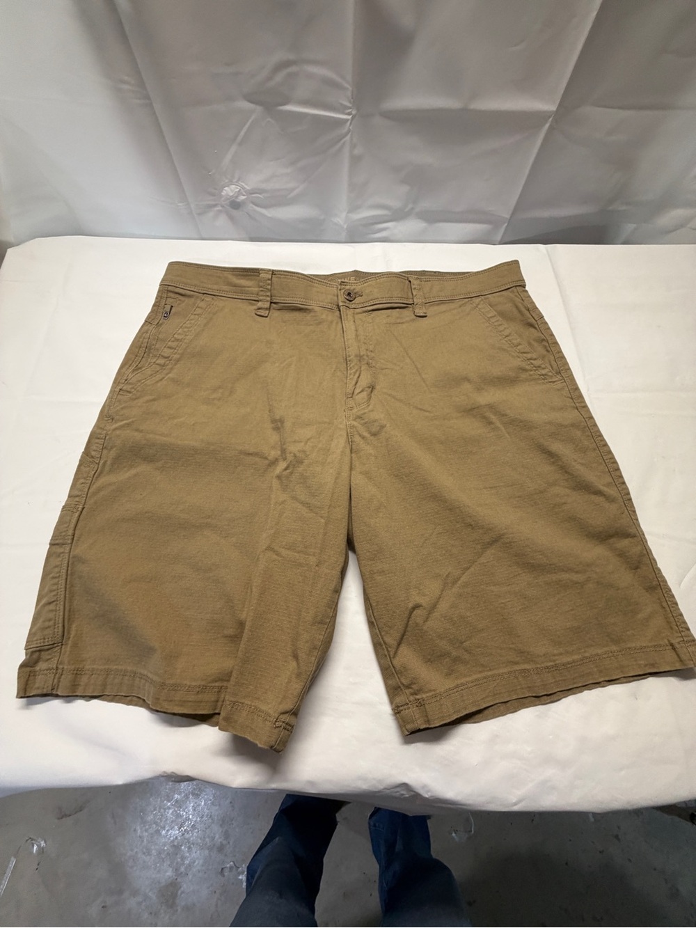 Weatherproof Men's Khaki Flat-Front Casual Shorts‎
